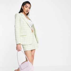 💖 2 for $25 💖 NWT Miss Selfridge Light Green Checkered Blazer